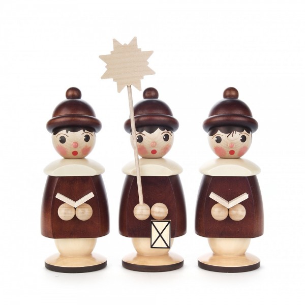 Dregeno Erzgebirge - Kurrendefiguren 3er-Gruppe, natur - 16cm