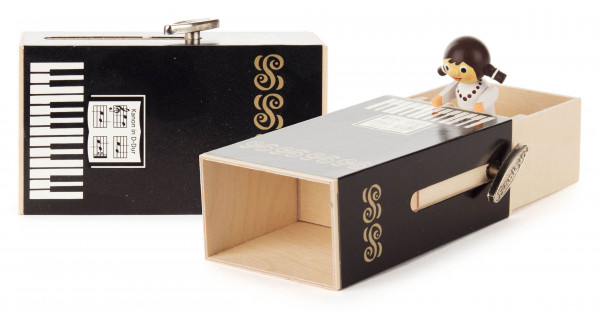 Dregeno Erzgebirge - Schiebebox »Piano-Box« mit Mädchen, Melodie: Kanon in D-Dur