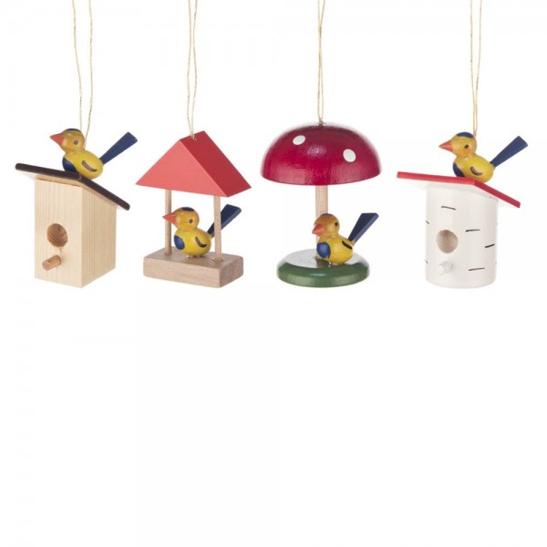 Dregeno Erzgebirge - Behang - Vogelhäuschen, 4-teilig