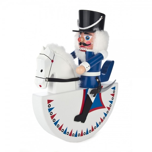Dregeno Erzgebirge - Nussknacker Reiterlein groß blau 27cm