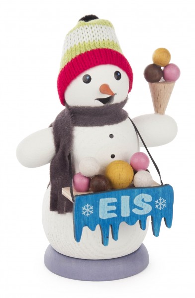 Dregeno Erzgebirge - Räuchermann Schneemann Eisverkäufer