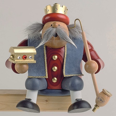 KWO Räuchermann Erzgebirge Kantenhocker König Caspar 17cm