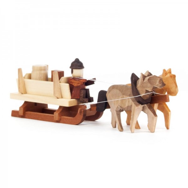Dregeno Erzgebirge - Miniatur-Kastenschlitten mit Ladung