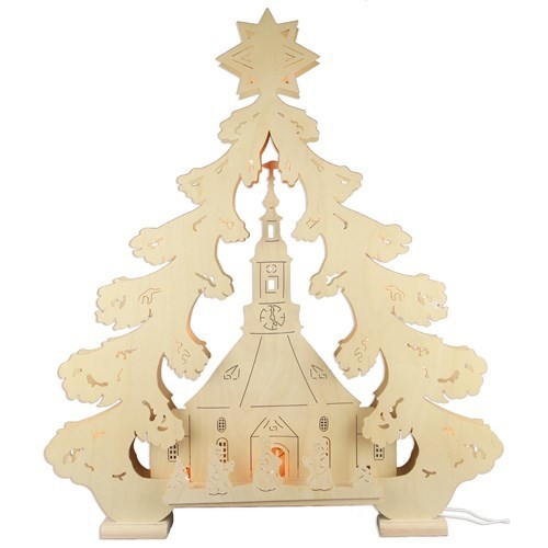 HELA Holzkunst - 3D Lichterspitze Erzgebirge - Seiffener Kirche