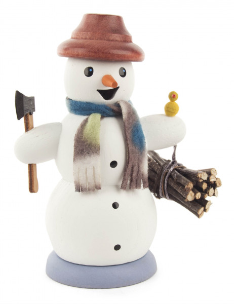 Dregeno Erzgebirge - Räuchermann Schneemann Holzsammler