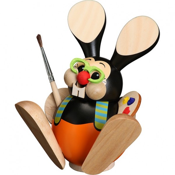 Seiffener Volkskunst Kugelräucherfigur Osterhase Kunstmaler