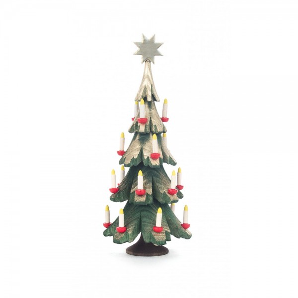 Dregeno Erzgebirge - Miniatur Weihnachtsbaum, gebeizt - 14cm