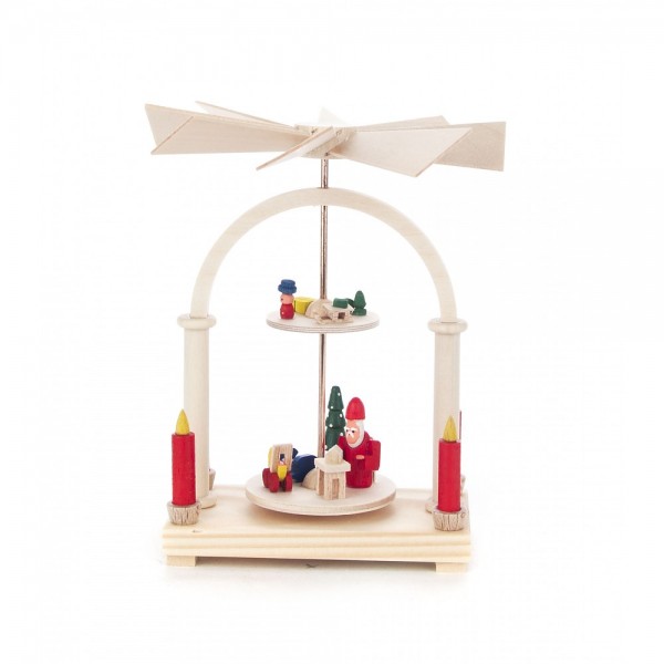 Dregeno Erzgebirge - Wärmespiel 2-stöckig Weihnachtsmannwerkstatt - 12cm