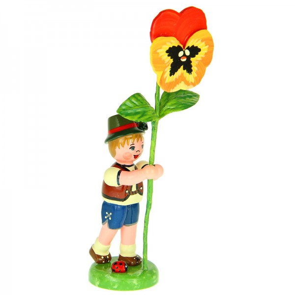 Hubrig Blumenjunge 11cm Blumenkind mit Stiefmütterchen
