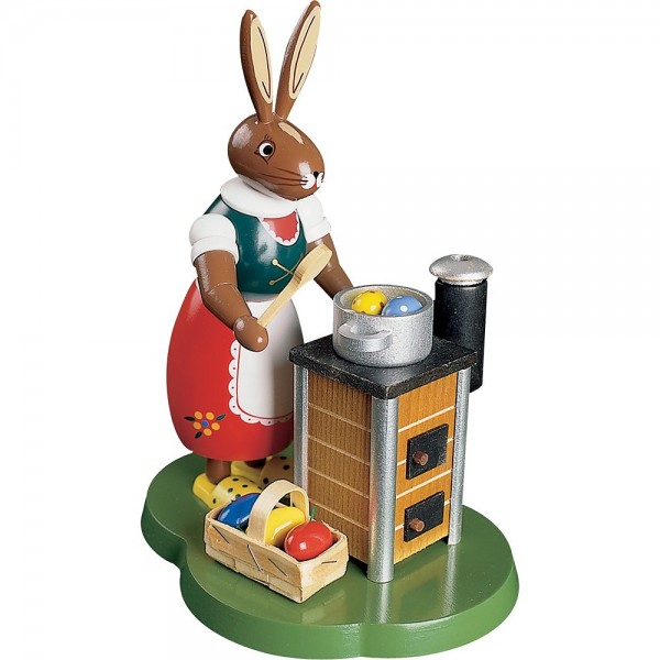 Richard Glässer Osterhasenmutti am Räucherofen