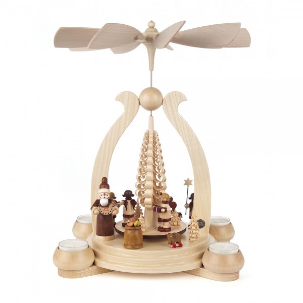 Dregeno Erzgebirge - Pyramide Bescherung für Teelichter - 34cm