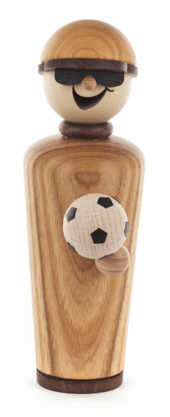 Dregeno Erzgebirge - Räucherfigur Meisterstück „Fußballer“ aus Eschenholz