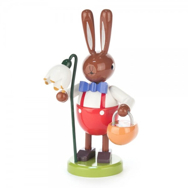 Dregeno Erzgebirge - Hase mit Korb und Blume, groß