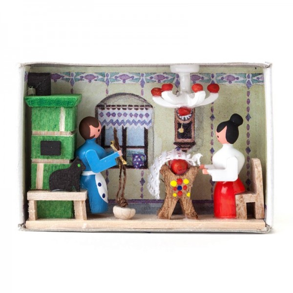 Dregeno Erzgebirge - Miniatur-Zündholzschachtel Hutzenstube