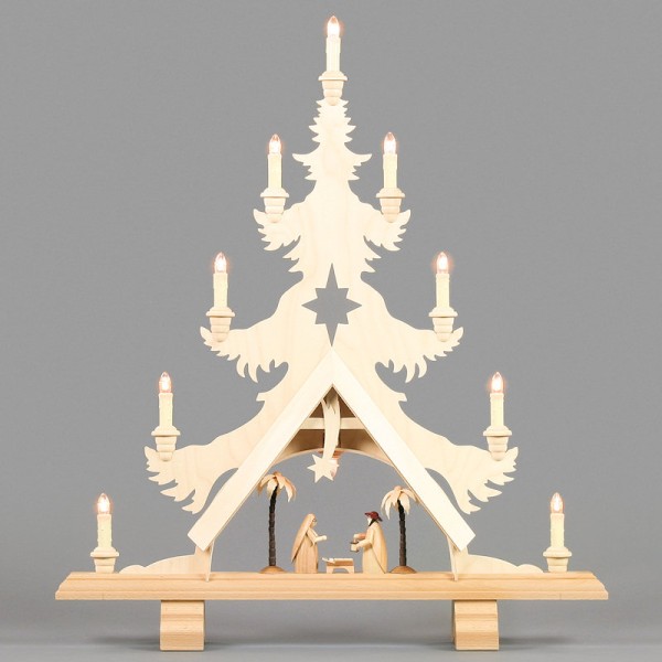 Dregeno Erzgebirge - Lichterbaum mit Christ Geburt - elektrisch beleuchtet