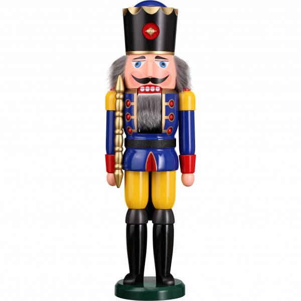 Seiffener Volkskunst Nussknacker Grossfigur - König blau 50cm