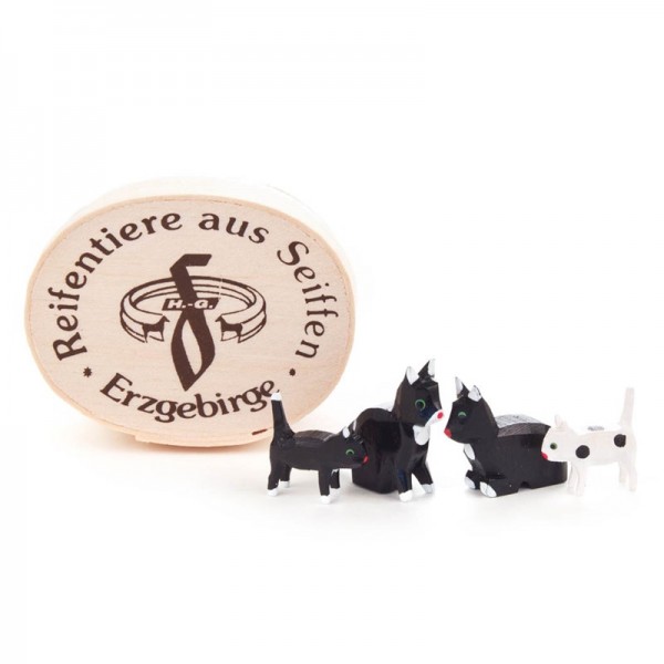 Dregeno Erzgebirge - Miniatur-Katzenfamilie in Spandose