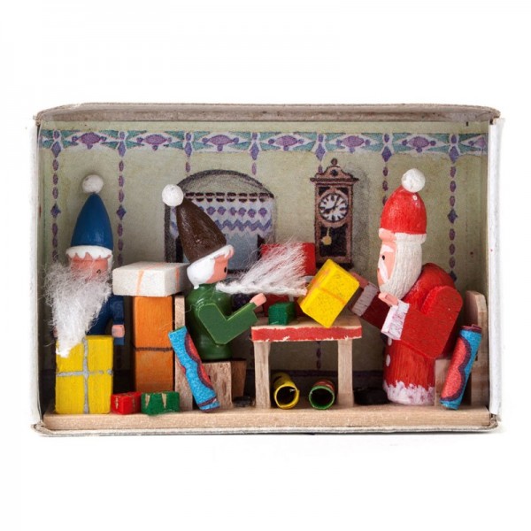 Dregeno Erzgebirge - Miniatur-Zündholzschachtel Weihnachtsüberraschung