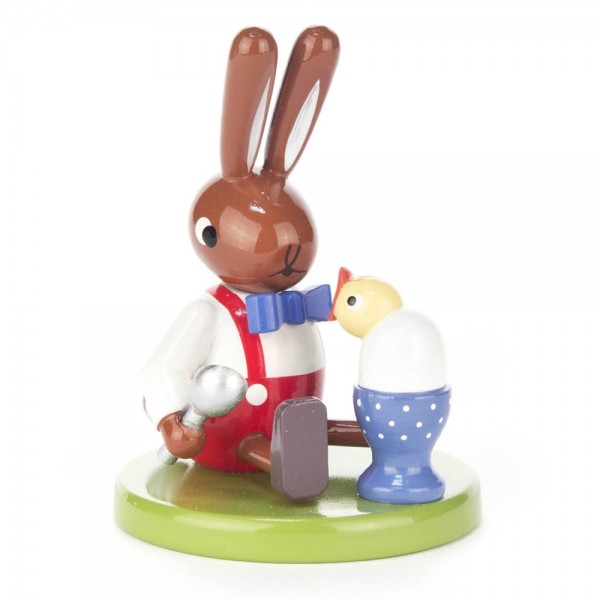 Dregeno Erzgebirge - Hase sitzend mit Eierbecher, klein