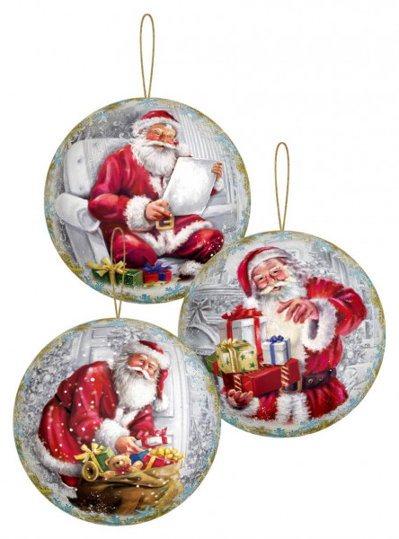 Dregeno Erzgebirge - Weihnachts-Geschenkkugel zum Befüllen »Weihnachtsabend«, 3 Motive sortiert (12)