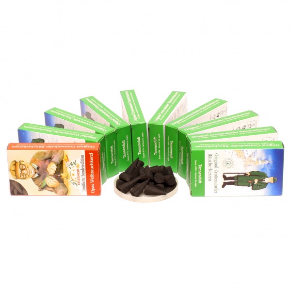 Crottendorfer Räucherkerzen - 9+1 Sparpack – Tannenduft + Opas Weihrauchkerzl – Limitierte Sonderedition