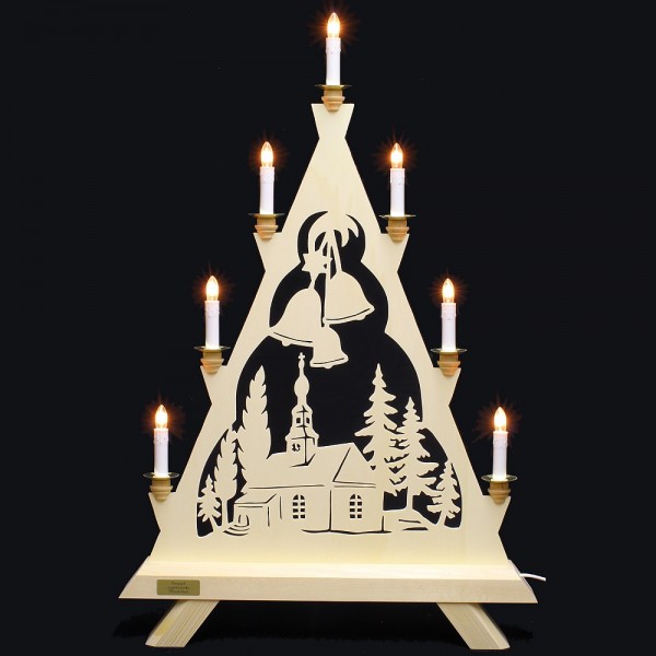 Nehls Schwibbogen - Lichterspitze - Kirche - 7 Kerzen