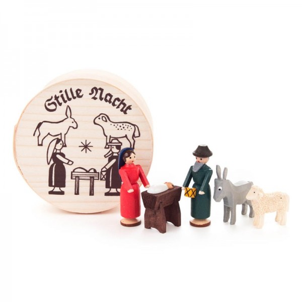 Dregeno Erzgebirge - Miniatur-Christi Geburt in Spandose