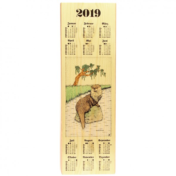 Holzkalender 2019 - Jagdmotiv Flussotter