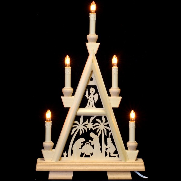 Holzkunst Niederle - Lichterspitze 2 Etagen - christliches Motiv