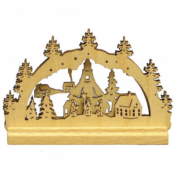 HELA Holzkunst - Miniatur Schwibbogen 2D Seiffener Kirche