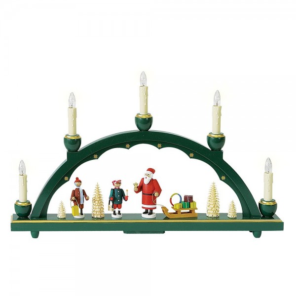 Richard Glässer Schwibbogen Weihnachtsmann grün