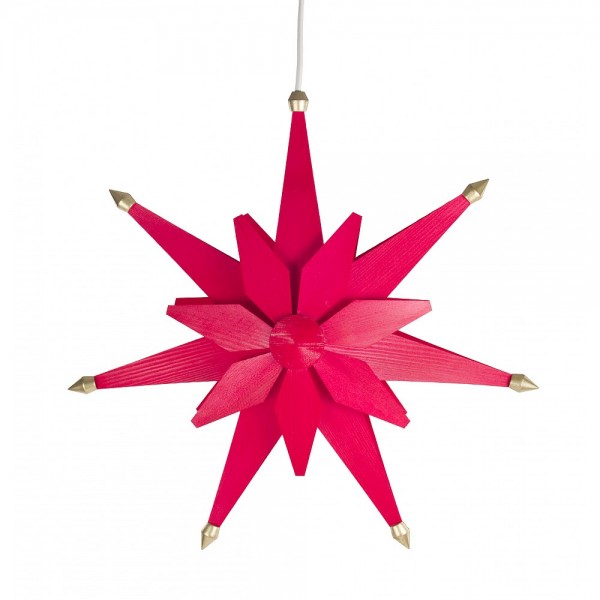 Dregeno Erzgebirge - Weihnachtsstern aus Holz, elektrisch beleuchtet - Ø 40cm