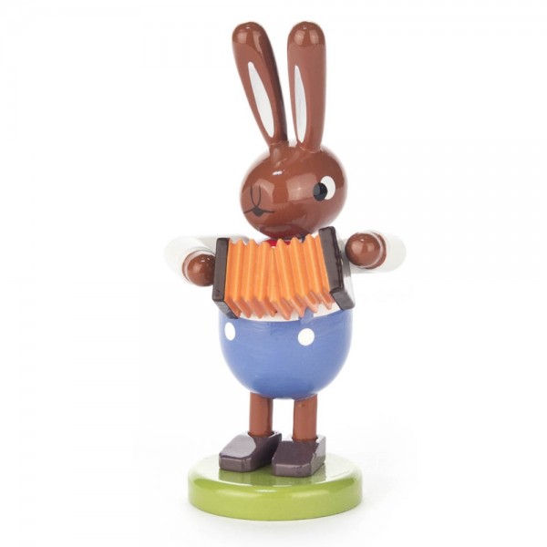 Dregeno Erzgebirge - Hase mit Ziehharmonika, klein