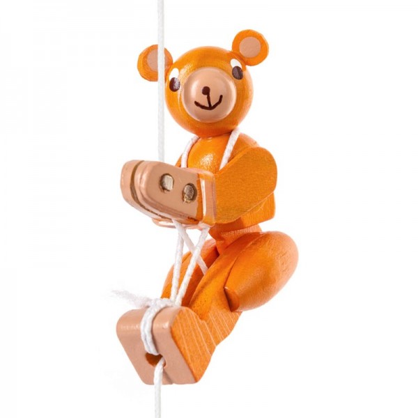 Dregeno Erzgebirge - Miniatur-Kletterfigur Bär gelb