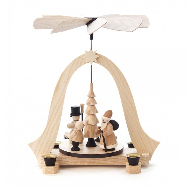 Dregeno Erzgebirge - Pyramide klein Weihnachtszeit, Figuren natur - 27cm