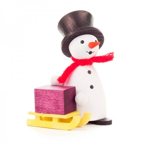 Dregeno Erzgebirge - Schneemann mit Schlitten