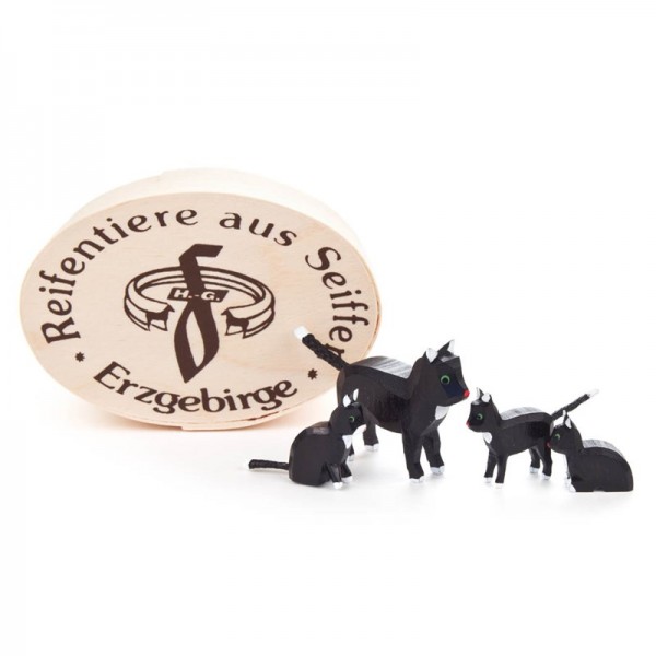 Dregeno Erzgebirge - Miniatur-Katzenfamilie in Spandose