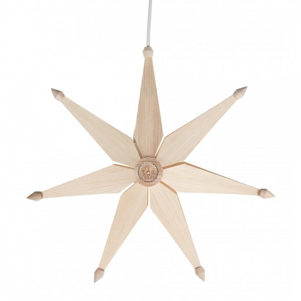Dregeno Erzgebirge - Weihnachtsstern aus Holz, elektrisch beleuchtet - Ø 40cm