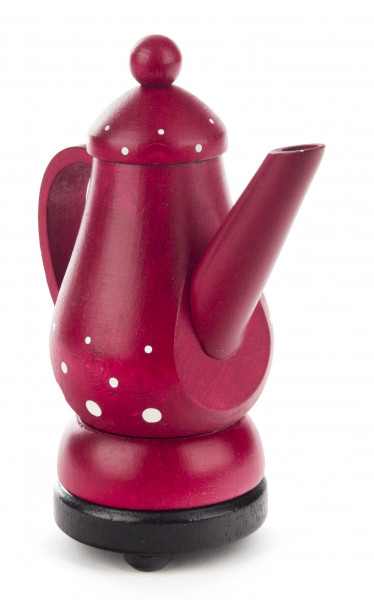 Dregeno Erzgebirge - Räucherfigur Kaffeekanne rot