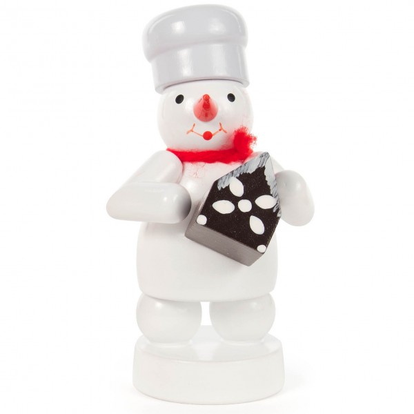 Dregeno Erzgebirge - Schneemann mit Pfefferkuchenhaus