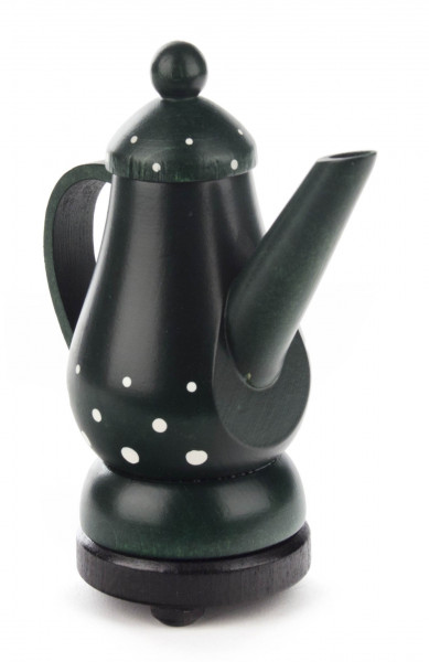 Dregeno Erzgebirge - Räucherfigur Kaffeekanne grün