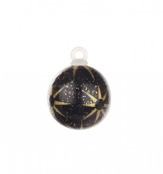 Dregeno Erzgebirge - Weihnachtsbaumkugel mit Sternen schwarz, 2,5cm (ohne Faden)