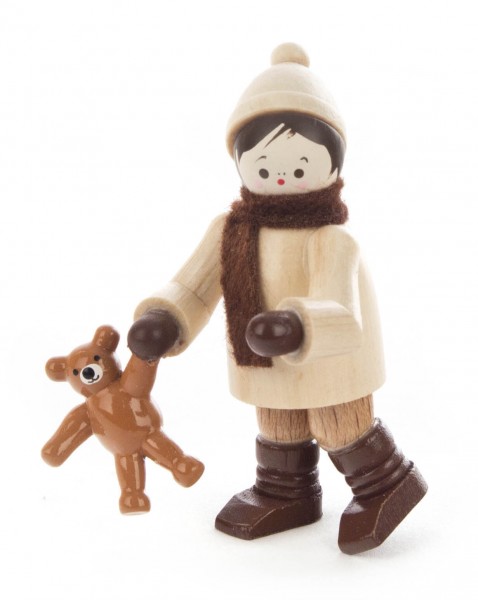 Dregeno Erzgebirge - Winterkind mit Teddy