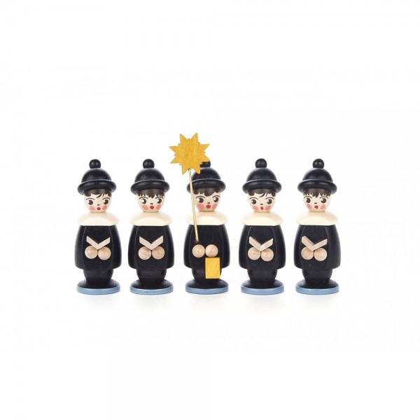 Dregeno Erzgebirge - Kurrendefiguren 5er-Gruppe, schwarz - 6cm
