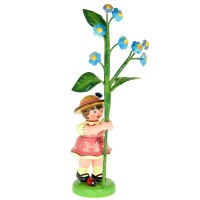 Hubrig Blumenmädchen 11cm Blumenkind mit Vergissmeinnicht Hubrig Blumenmädchen 11cm Blumenkind mit Vergissmeinnicht