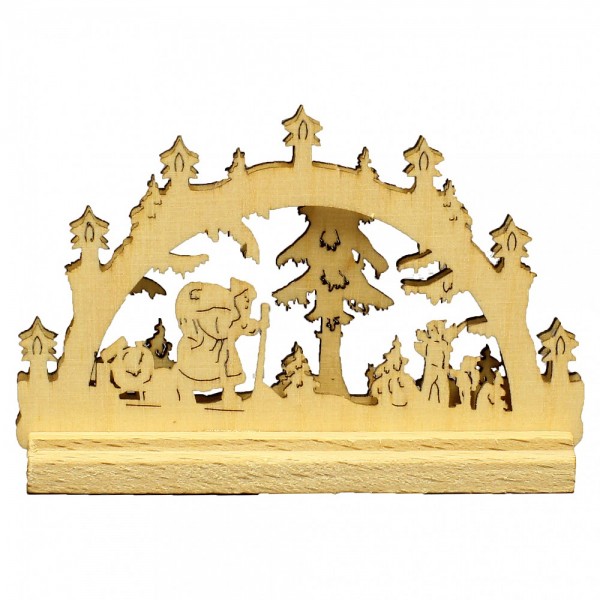 HELA Holzkunst - Miniatur Schwibbogen 2D Weihnachtsmann