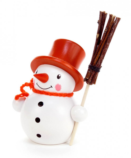 Dregeno Erzgebirge - Schneemann mit Besen farbig