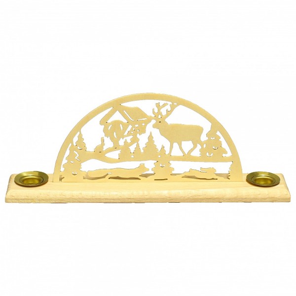 HELA Holzkunst - Kerzenhalter Schwibbogen Hirsche