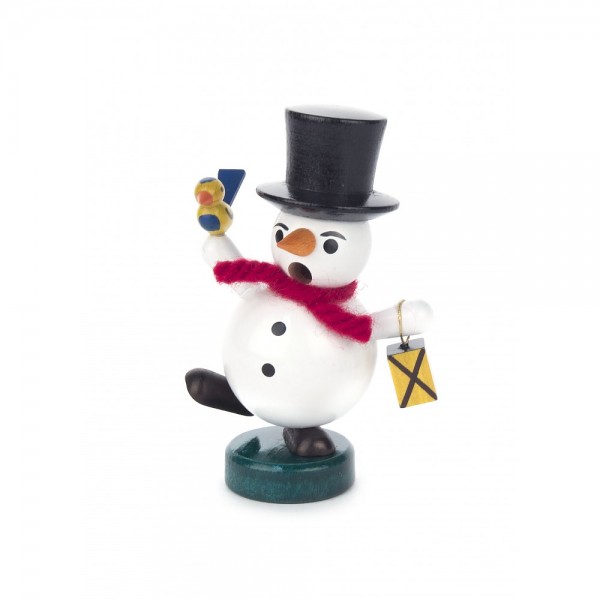Dregeno Erzgebirge - Miniatur-Kugel-Räuchermann Schneemann - 10cm