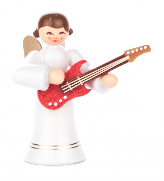 Dregeno Erzgebirge - Engel mit E-Gitarre, langer Rock, farbig